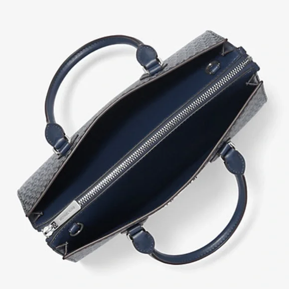 MICHAEL KORS Sheila Medium Ombré Signature Logo CZ Satchel Crossbody 
Navy 
NWT - Picture 4 of 16